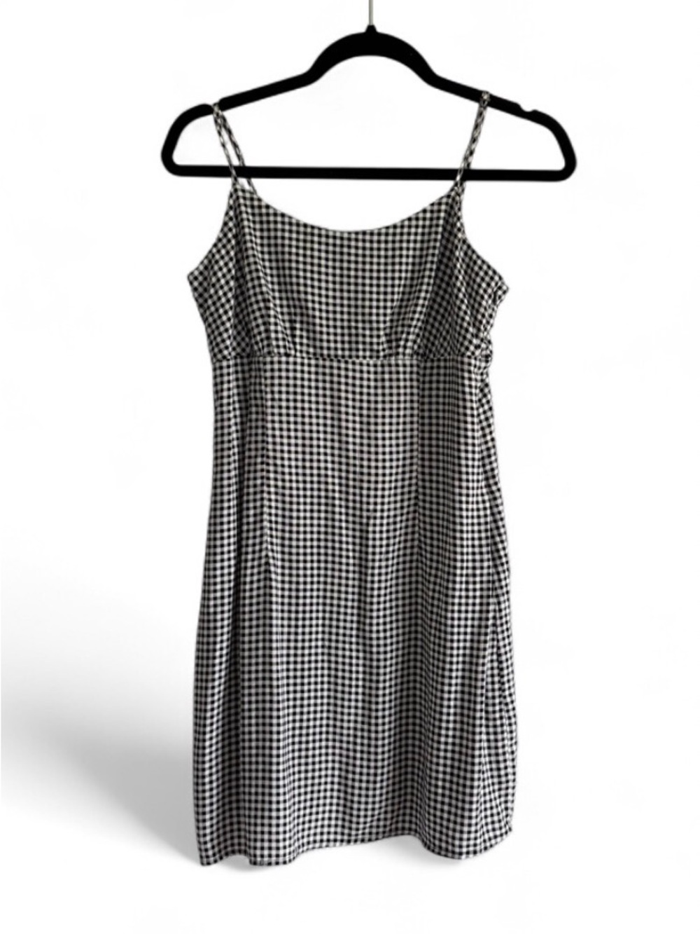 NWT Black White Gingham Mini Slip Dress Lola Grace S Cami Sundress 90s Y2K
